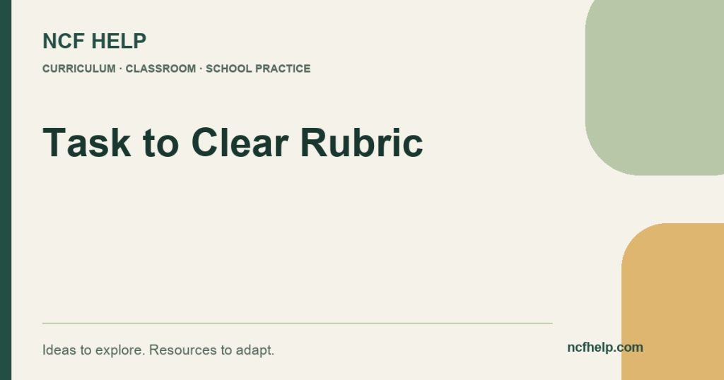 NCF Help: Competency-Based Assessment for Classes 6–8: Design a Task and Rubric