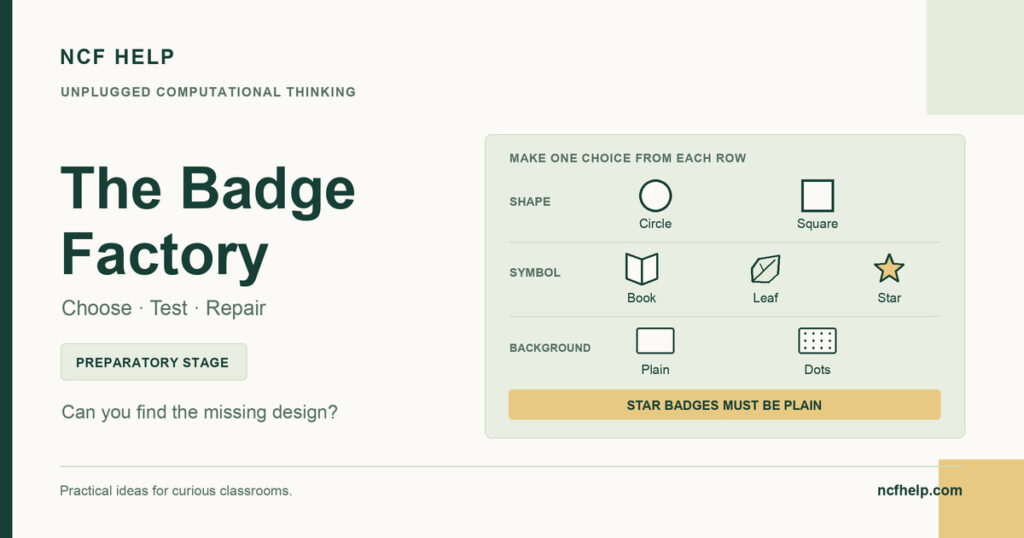 NCF Help: The Badge Factory: Find the Missing Design