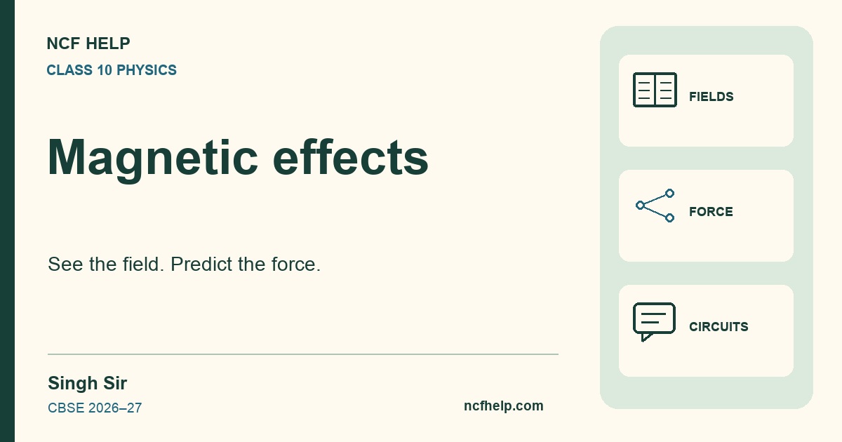 Magnetic effects: a Singh Sir Class 10 Physics learning chapter with short topics, practice and explanations.