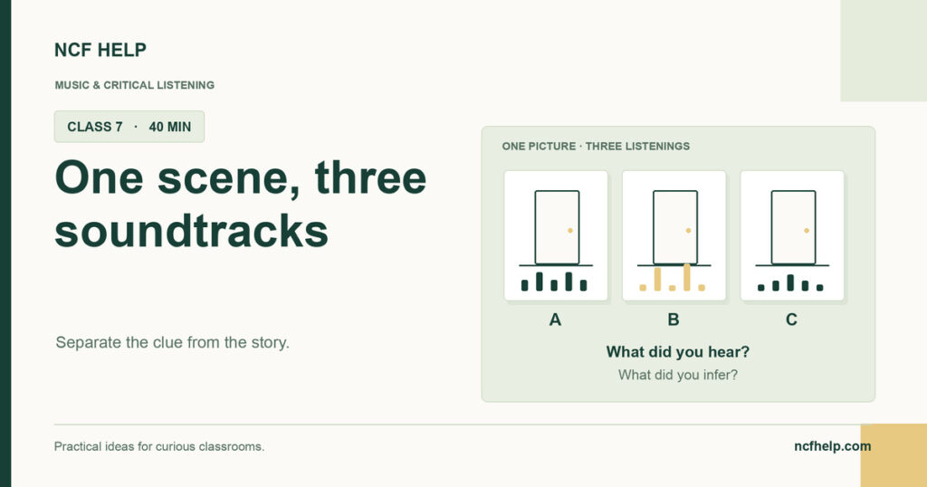 NCF Help: Same Scene, Three Soundtracks: A Class 7 Listening Investigation