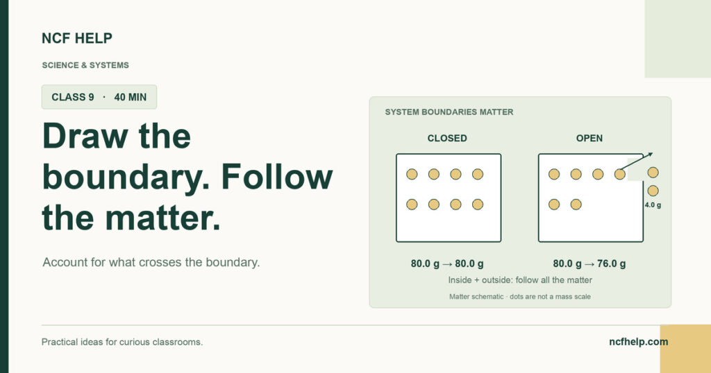 NCF Help: Where Did the Mass Go? A Class 9 Closed-System Card Investigation