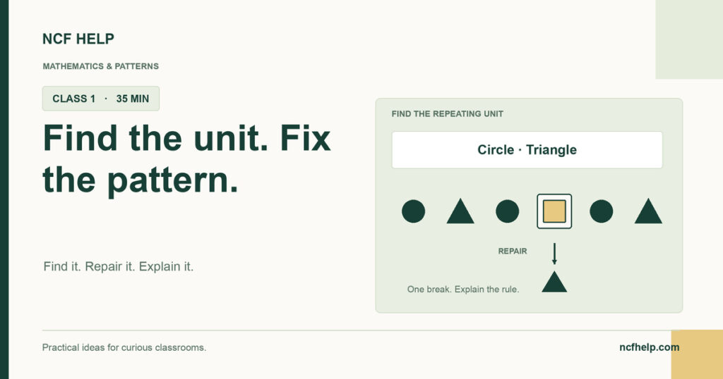 NCF Help: Fix the Broken Pattern: A Class 1 Make-and-Explain Challenge