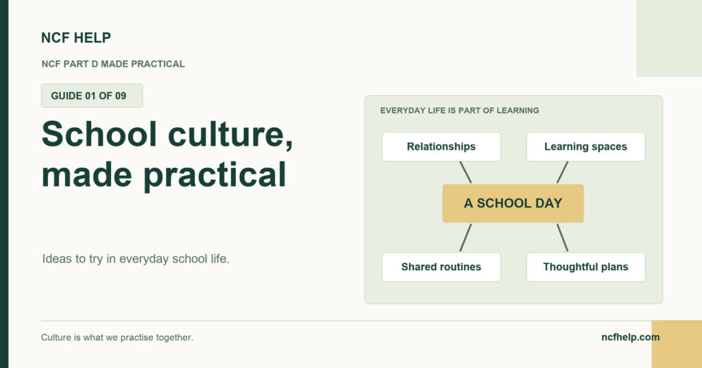 NCF Help: NCF Part D Explained: School Culture and Processes Made Practical