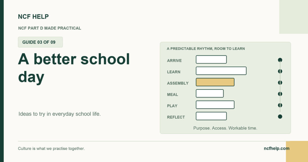 NCF Help: A Better School Day: Routines and Timetables through NCF Part D